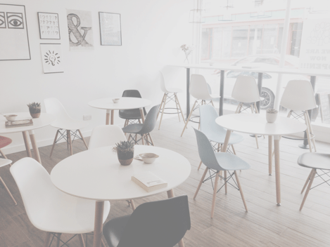 Modern open plan working cafe