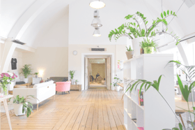 bright office good indoor air quality with plants