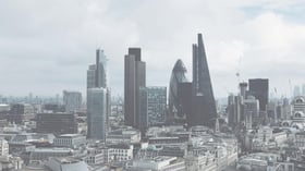 Cloudy London city 