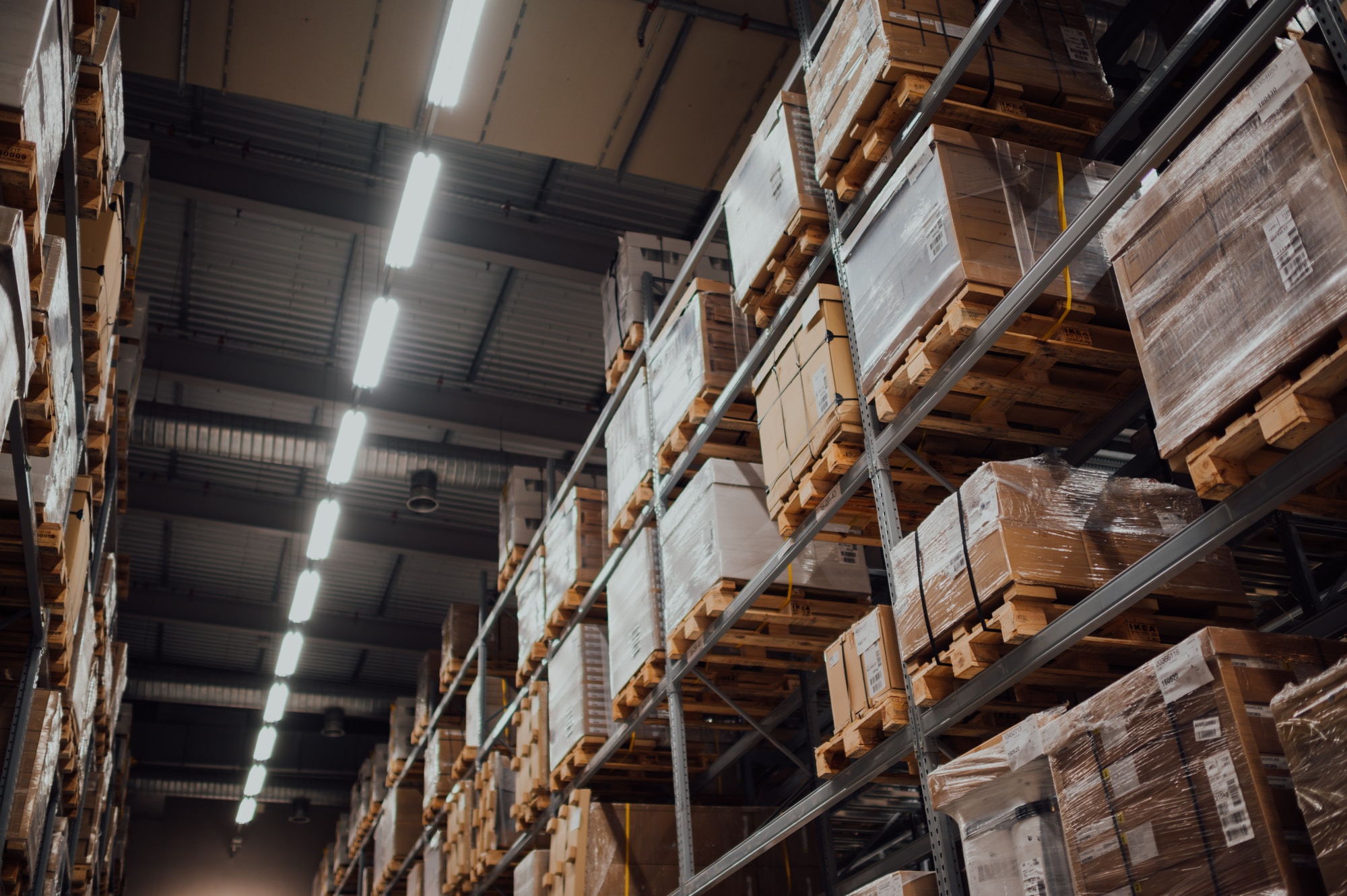 stacks of packages in warehouse