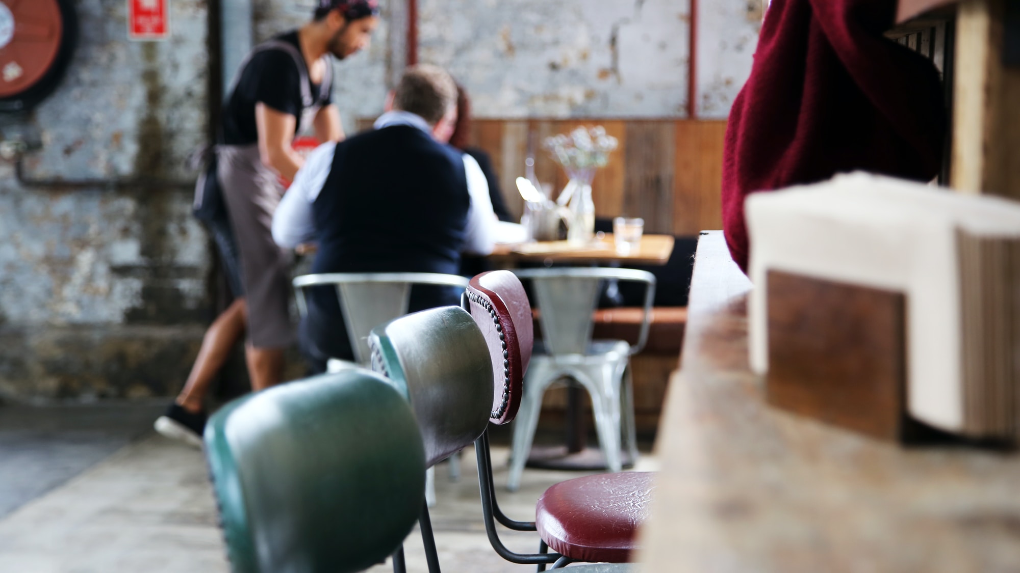 people eating in cafe